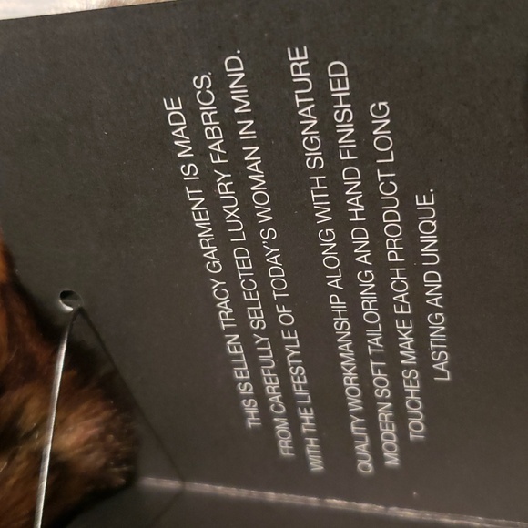 Ellen Tracy NEW VEST Crushed Faux Fur Women's L Drawstring Waist BROWN BLACK NWT - Picture 14 of 16